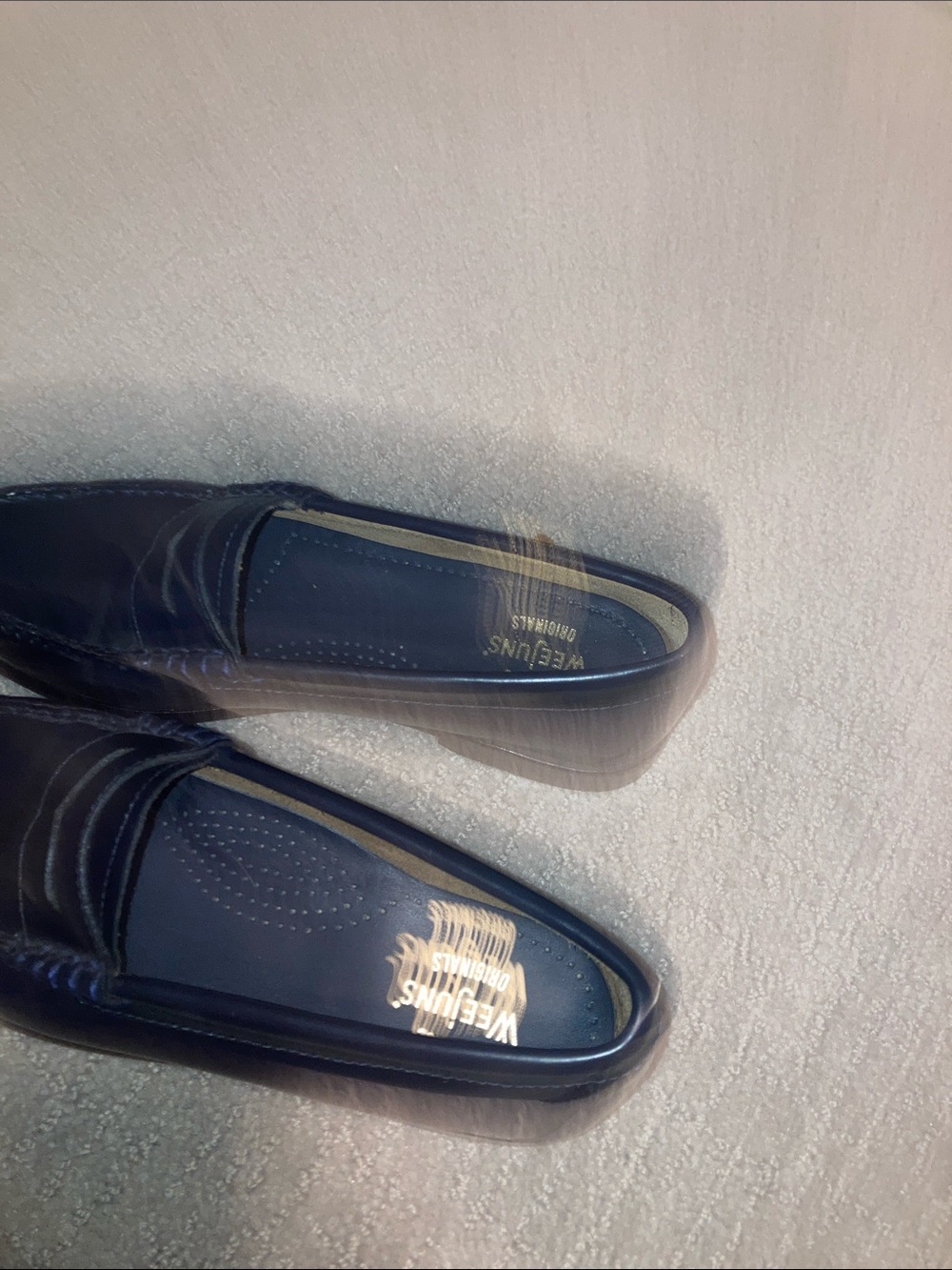 G.H. Bass & Co. Navy Leather Penny Loafers with Moc Toe - Picture 6 of 6